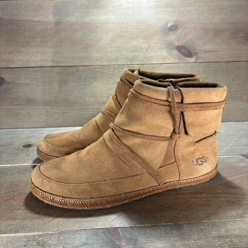 UGG Alexia Womens size 7.5 shoes Brown Suede Lace Up Moccasin ankle boots